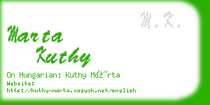 marta kuthy business card